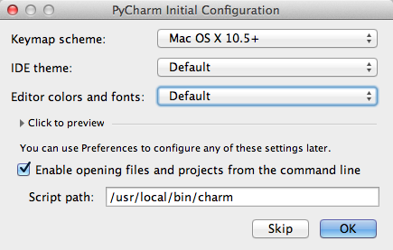 setting up pycharm for mac python